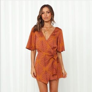 Hello Molly Midnight Noise Rust Playsuit Romper-Medium